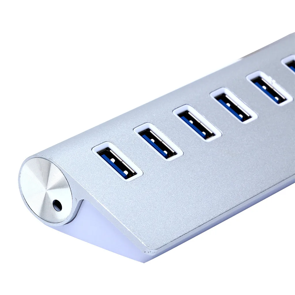 Ouhaobin USB3.0 концентратор с 7 портами алюминиевый данных адаптером питания для