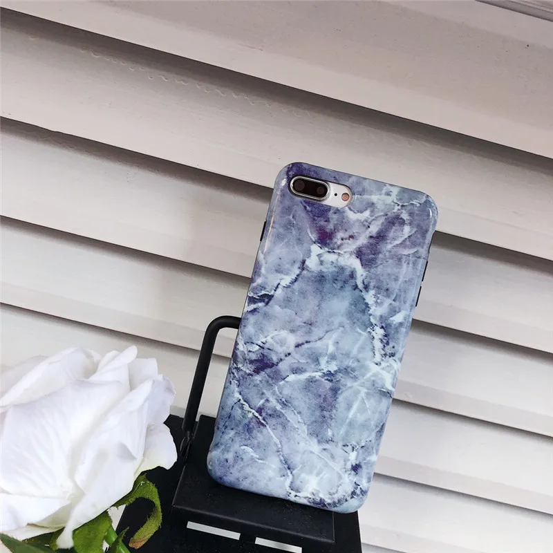 LUDI Vintage Marble Pattern Phone Case for iPhone 7 Cases for iPhone X 6 6s 8 7 Plus Soft Silicon Black Blue Glossy Coque Capas 02