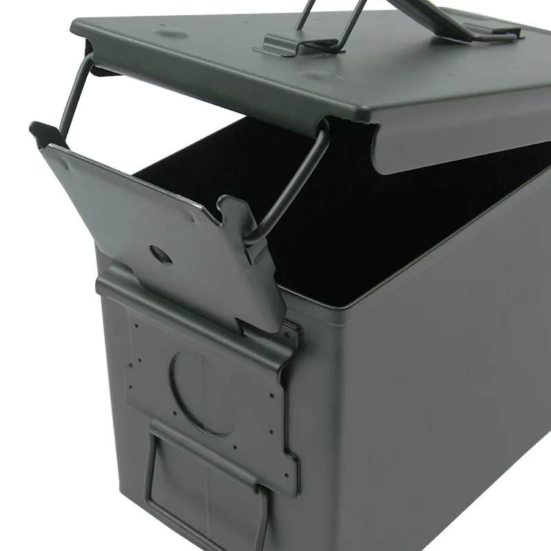  50 Cal Ammo Can All-Metal Box Military & Army Styling Stackable Gun Ammo Case Storage Holder Box He