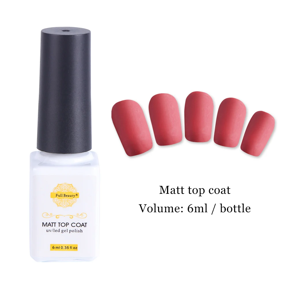 6ml UV Nail Gel Varnish Cafe Series Lacquer Pure Color Caramel Brown Soak Off Polish Glue Top Coat Manicure Decor Tool LACO01-06 - Цвет: Matt Topcoat