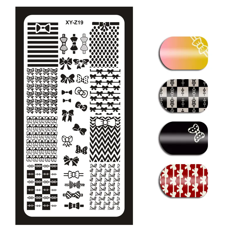 1Pc 6x12cm Nail Stamping Plates Flowers/Heart/ Pattern/English Letters DIY Hot Designs Stamp Template Nail Polish Stencils XY18 - Цвет: 19