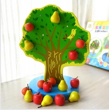 Wooden fruit tree magnetic calculation mathematics teaching AIDS educational math wooden toys baby kids learning brinquedos doll