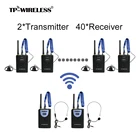 TP-Wireless Wireless Tour Guide System Used For Tour Guiding Church Teaching Translation 40 Receivers 2 Transmitter With Mic