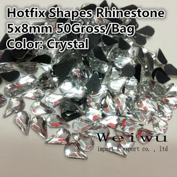 

Crystals Hot Fix Rhinestones Brides Stones Crystal Flatback Drop Water Shapes Rhinestone 5*8mm 50Gross