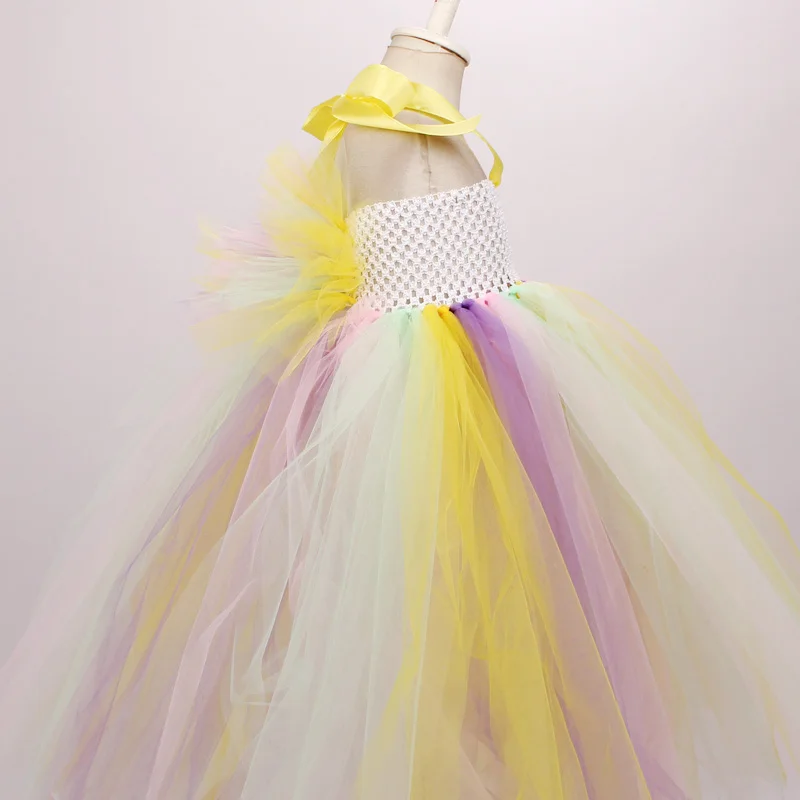 Fancy Girls Tulle Unicorn Tutu Dress Pastel Rainbow Princess Girls Baby Birthday Party Dress Children Halloween Unicorn Clothing (10)