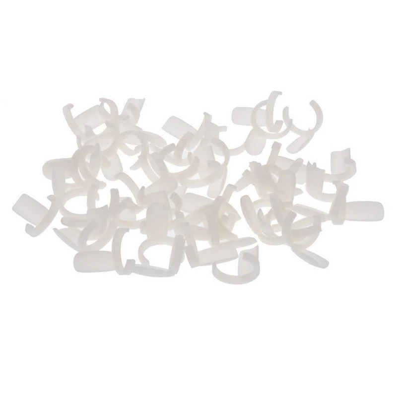 

Shellhard 50pcs DIY Plastic Nail Display Ring Style Nail Tips Display Nail Polish UV Gel Practice Training Manicure Tool