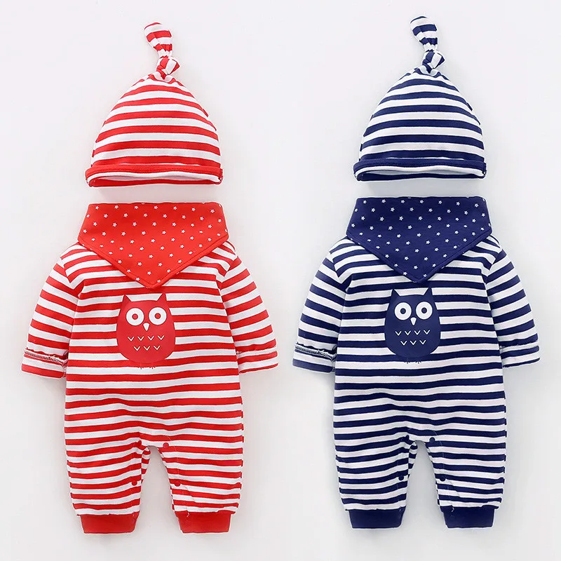 Newborn Romper with Hat and Bibs 3 1 New Born Baby 0 12 Months Pure