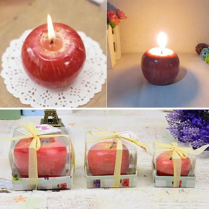 Горячее предложение в виде красного яблока, ароматическая свеча для фруктов, подарок, свадебное украшение, на день Святого Валентина, Рождественская свеча, лампа для дома