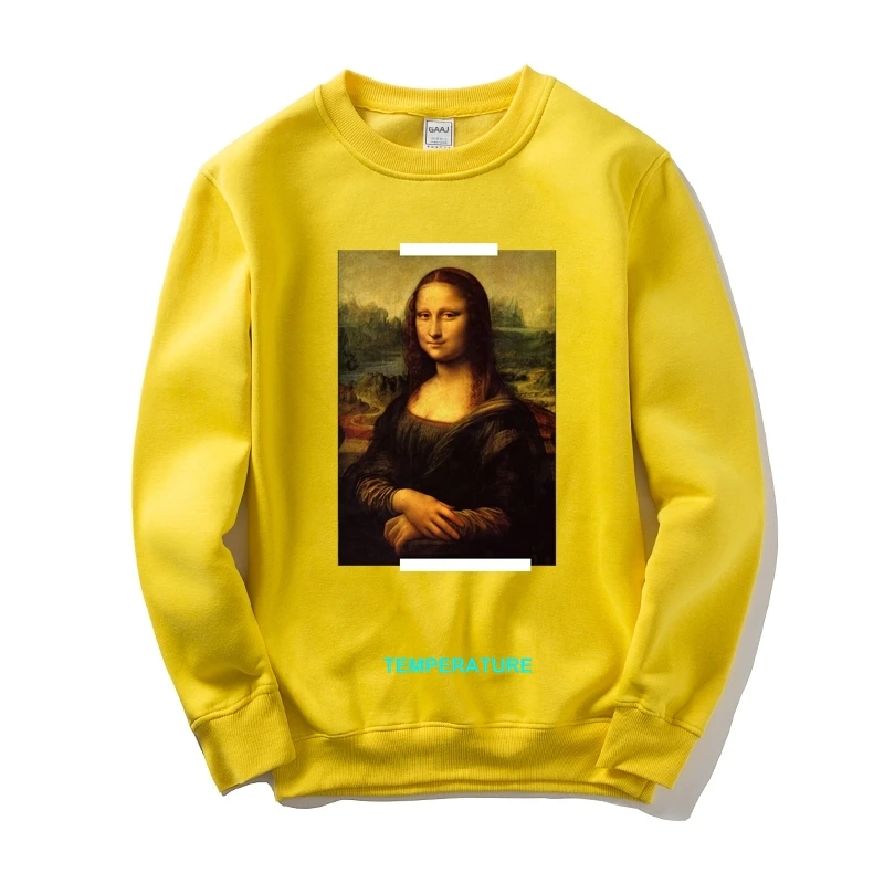 Mona Lisa температурный Мужской Женский свитшот, повседневный спортивный костюм с принтом, одежда Homme, новинка, с капюшоном, высокое качество, бренд 128FD