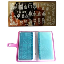 Xmas DIY Набор для штамповки ногтей штамп набор для дизайна ногтей Рождество 1 шт. изображение для дизайна ногтей шаблон+ 1 шт 20 слотов держатель пластины/Чехол