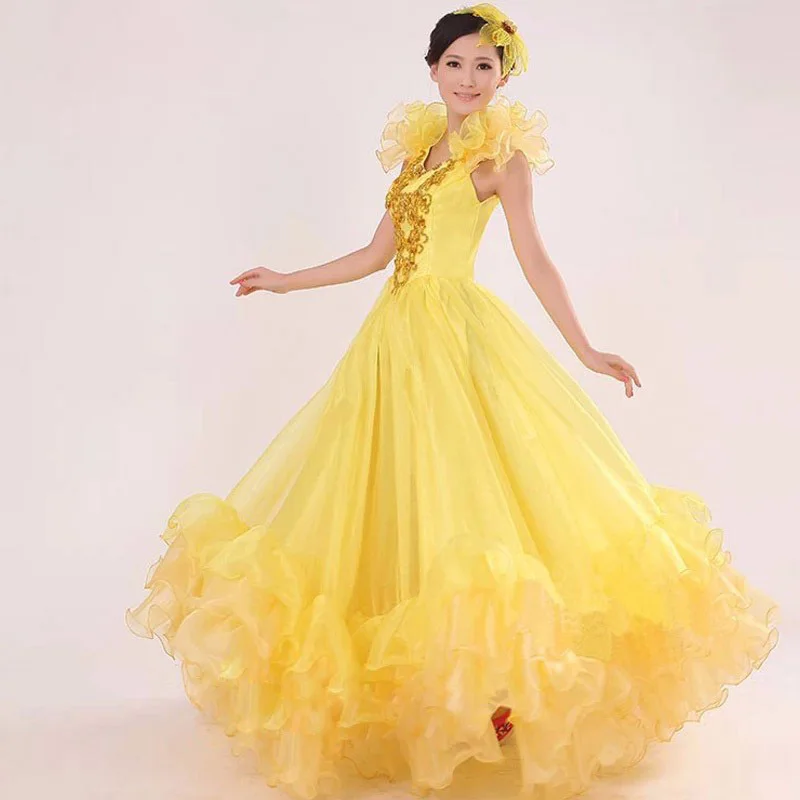 Дамы Румба нарядное платье и украшение из цветов испанское фламенко Костюм Танцора 720 540 360