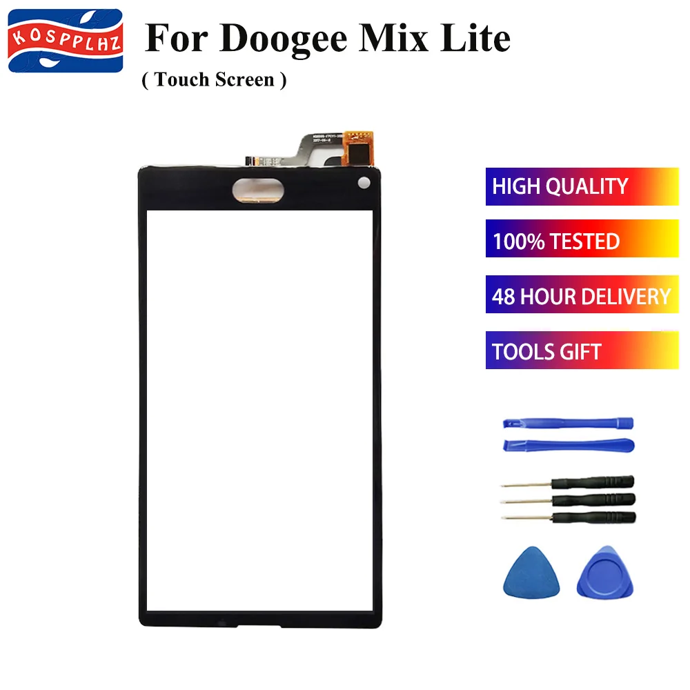 

KOSPPLHZ For Doogee mix lite Front Touch Screen Outer Glass Panel Touch Lens Good quality repair part+Tools+Adhesive