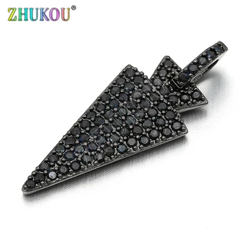 

11x30mm Brass Micro Pave Cubic Zirconia Pendant Charms for Diy Jewelry Findings, Hole:3mm, Model: VD278