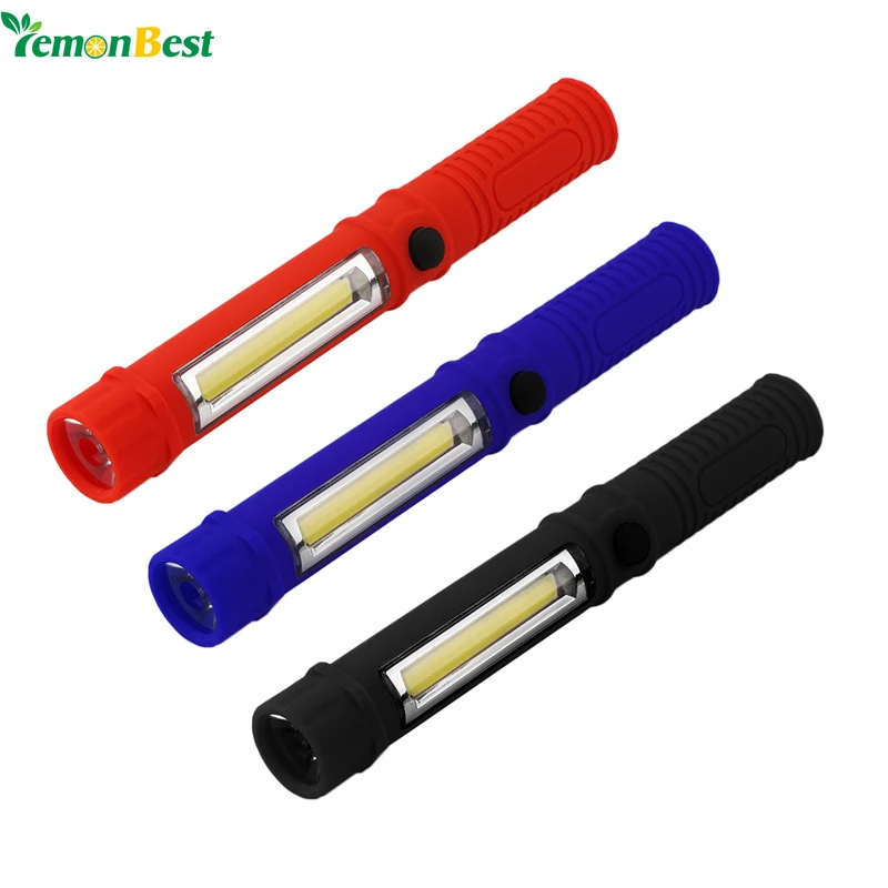 Portable Flashlight Ultra Bright COB Pen Shape Light Torch