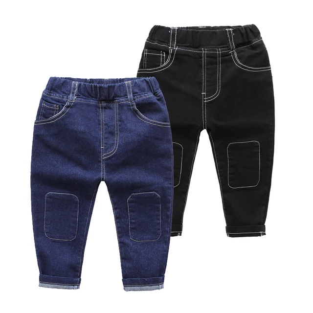 2017 New Fashion Spring Autumn Boys Blue Black Colour Jeans Baby 2017 New Fashion Spring Autumn Boys Blue Black Colour Jeans Baby Patch Pants Child Bottoms Children Solid Trousers