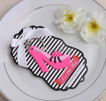 

Free shipping wedding favor and baby shower party gift--High Heel Shoe Keychain bridal shower party giveaways 100pieces/lot
