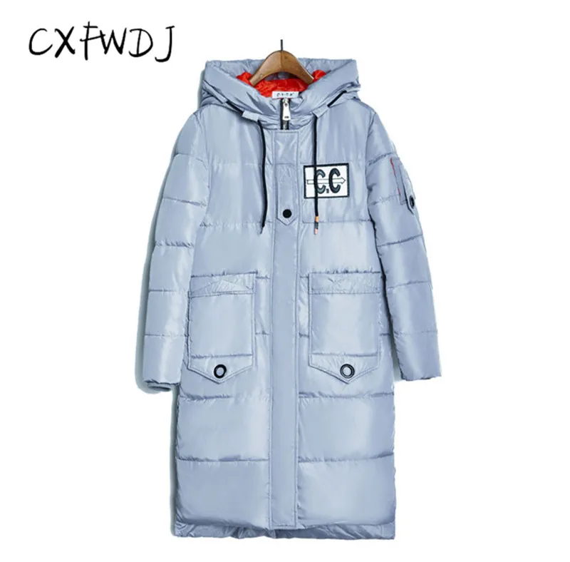 

Cxfwdj 2017 Promotion New Epaulet Ukraine Warm Winter Long Section Thicker Sleeves Hooded Letter Zipper Women's Jacket Coat