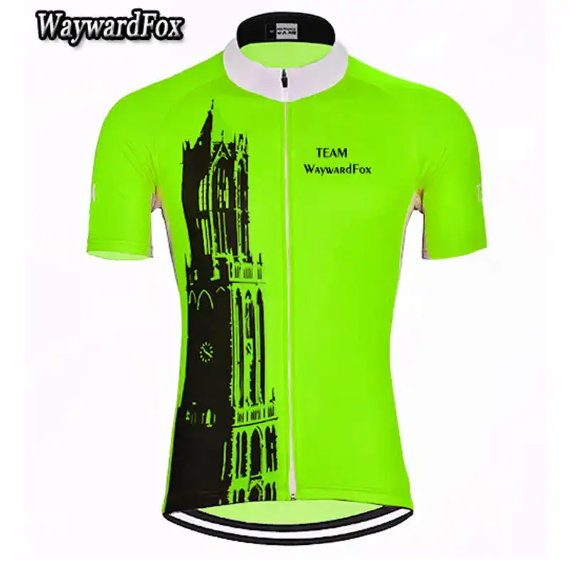 fluorescent orange cycling jersey