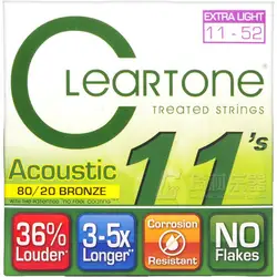 Cleartone 7611 EMP 80/20 Бронзовый акустической Гитары строка комплект, очень легкий, 011-052