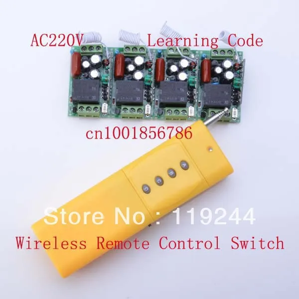 

NEW Color Remote Control 220V 4CH Wireless Remote Control Power Switch System RF 4 Receivers+1Transmitter For LED Light Lamp