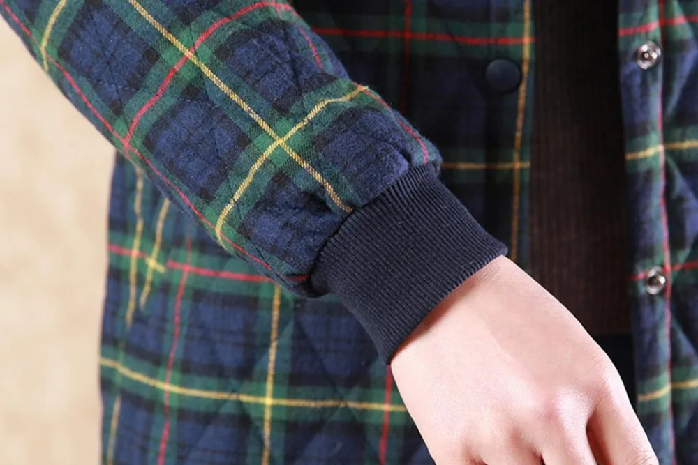 Coton Yards Nouveau D'hiver Lâche rouge Vert Rembourré Femmes 3xl 2019 Plaid Long Loisirs Chaude Grand Mode Manteau M Col Veste XqwzZx4f1R