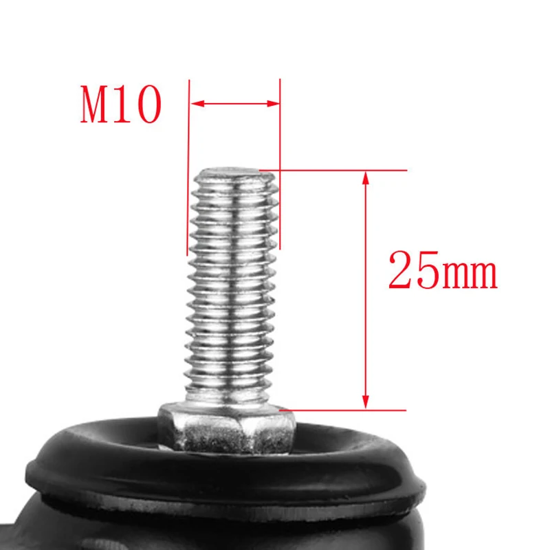 

1/2/4pcs Office Chair Wheels 2inches M10 Swivel Rubber Universal Caster with Brake TN99