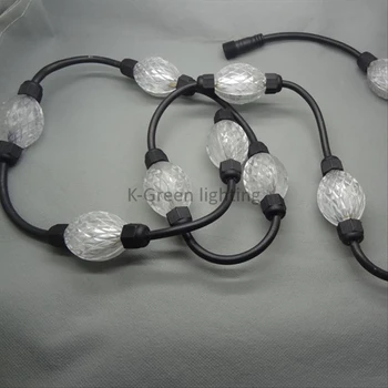 

500X WS2801 D50mm 360 degree ellipse shape digital 3D full color led ball 12V input led ball curtain display free shipping