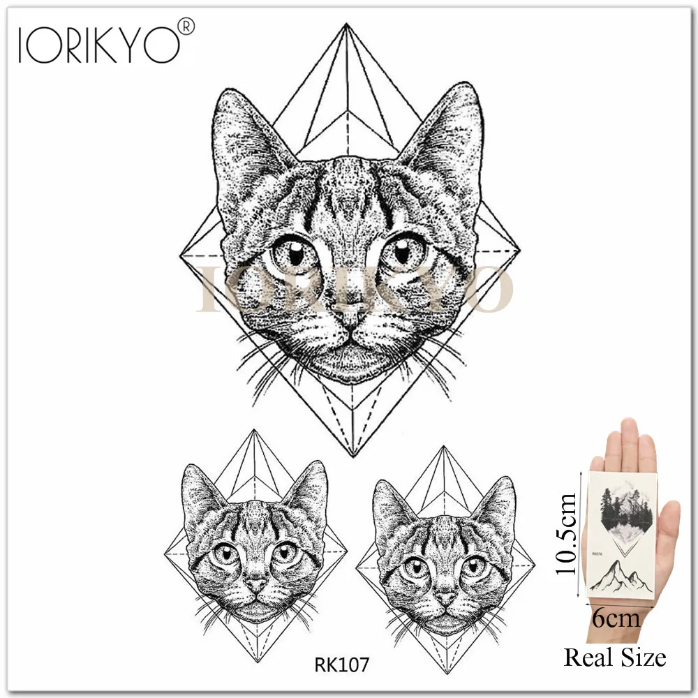 Iorikio, черная Геометрическая временная татуировка, старая сосновая елка, женские наклейки на руку, мужские Модные водостойкие татуировки, лесные татуировки, Переводные картинки - Цвет: IRK107