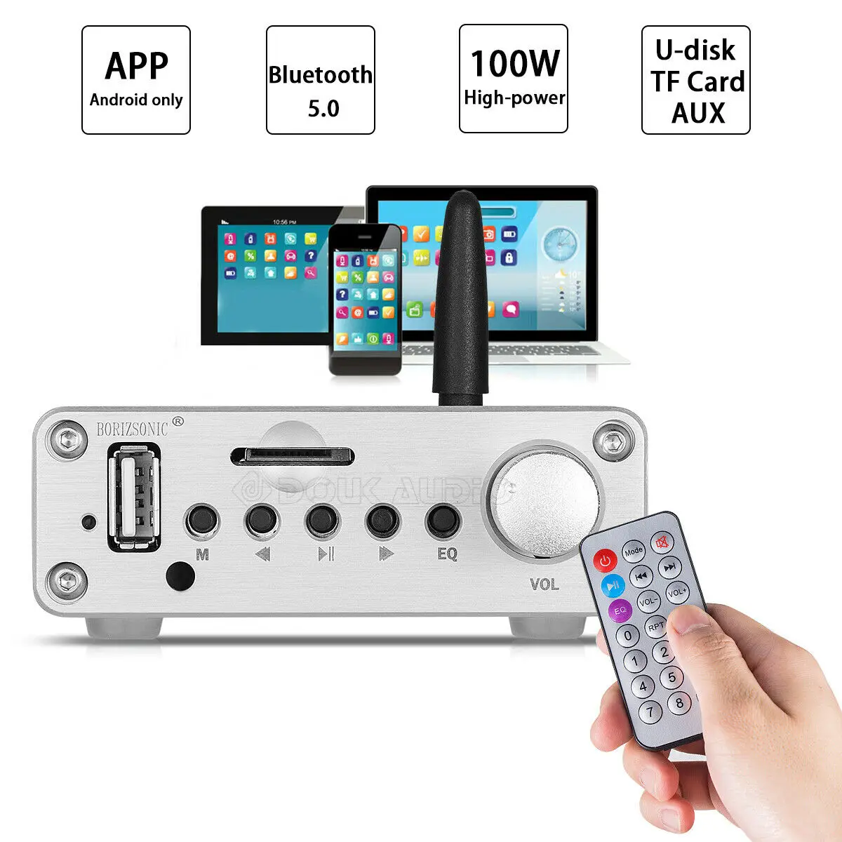 Мини Hi Fi цифровой усилитель мощности Bluetooth 5 0 U disk/TF/AUX/FM музыкальный плеер