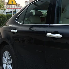 ABS Chrome Side Door Handle Cover Trim With SMART Keyhole For Toyota Camry 2018 car Accessories tulip sleeve scallop trim keyhole top
