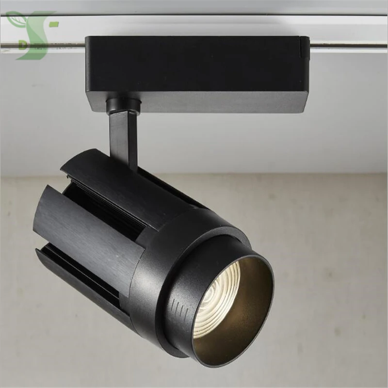 10 unids/lote 20 W 30 W LED pista luz zoom carril COB luz Magic tracks ac85-265v 2800 K 4000 K 6000 K color blanco negro luz zoomable