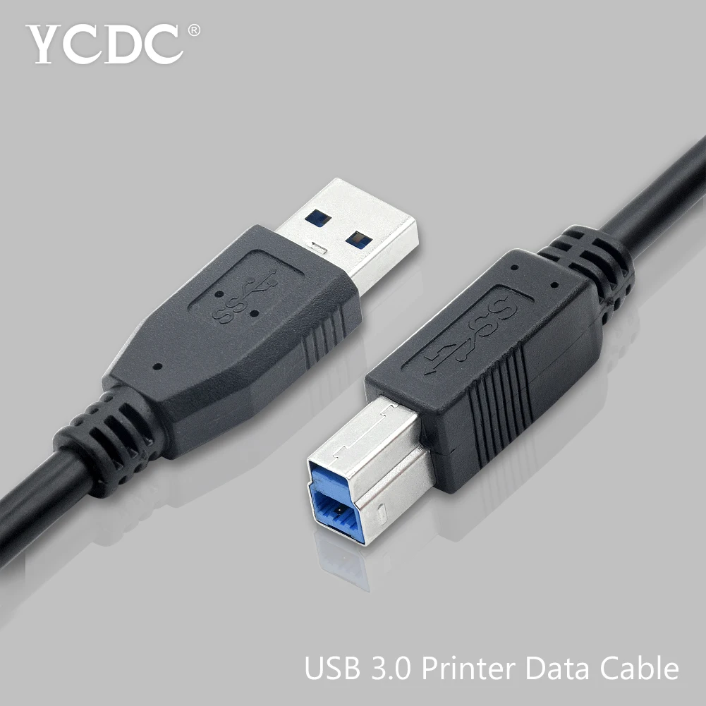 Сканер Принтер USB 3,0 кабель для передачи данных высокой Скорость 5 Гбит/черный/синий 0,3/0,5/1/1,8/3/5 m для Canon hp Dell WD Arduino Brother