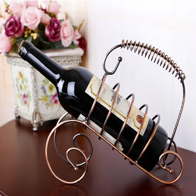 Wrought Iron Wine Rack Creative Bottle Holder Shelf Vinho Wrought Iron Wine Rack Creative Bottle Holder Shelf Vinho Rejilla Para Copas Kitchen Accessories Decoration