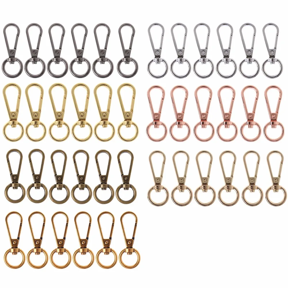 THINKTHENDO 6Pcs 48x1.6x1cm Swivel Clasp Spring Snap Hook Key Ring Chain Bag Hardware Accessories 7 Color THINKTHENDO 6Pcs 48x1.6x1cm Swivel Clasp Spring Snap Hook Key Ring Chain Bag Hardware Accessories 7 Color