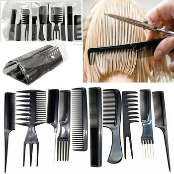 

10pcs/Set Professional Hair Brush Comb Hairbrush Hairdressing Hair Combs Salon Tools Barber Combs Hair Care Styling Anti-st Q9U2