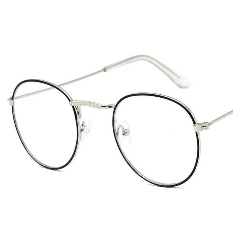 Retro Glasses Women Clear Lens Eyewear Brand Designer Vintage Stainless SteeL Eyeglasses Ladies Metal Frame Round Glasses Retro Glasses Women Clear Lens Eyewear Brand Designer Vintage Stainless SteeL Eyeglasses Ladies Metal Frame Round Glasses