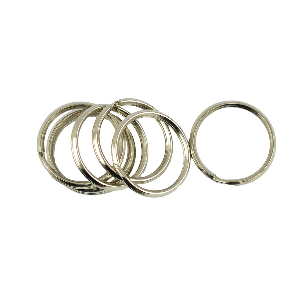 

50 Pcs Steel Nickel Polishe double Loop Split Key Rings 25mm Sliver for Jewerly Making Findings DIY Crafts Accessories