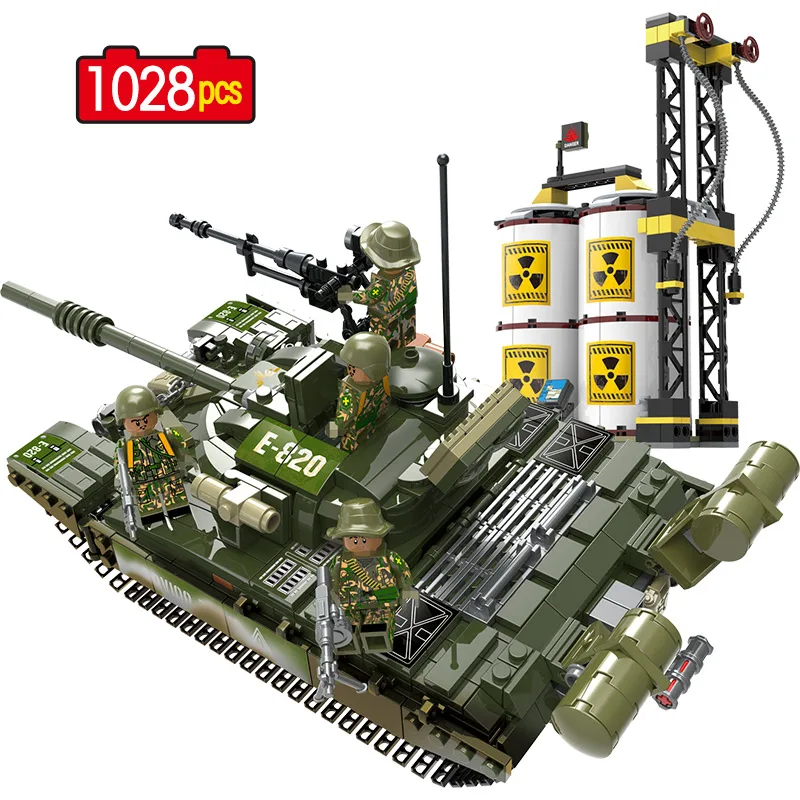 

Military Russia T-72 Main Battle Tank Building Blocks Army Soldier Action Figures Bricks Kids Toys Compatible WW2 Blocks