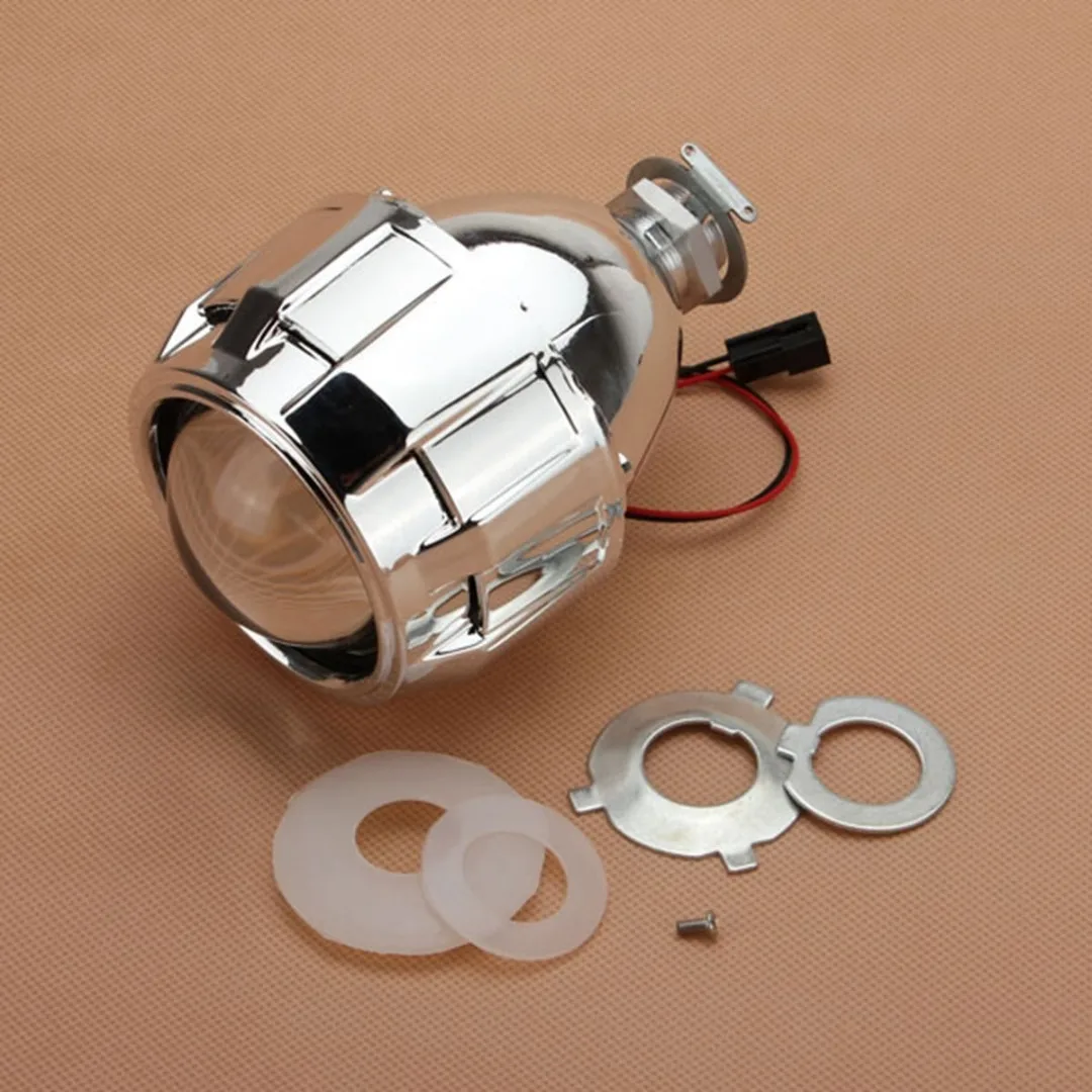 JX-LCLYL 1pc 2.5" Mini HID Bi-xenon Projector Lens H1 Car Headlight Chrome Shroud