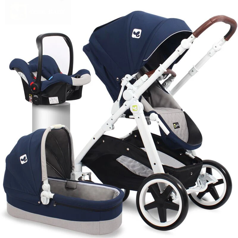 

2018 High View 3-in-1 with Car seat Coolbaby Dual-use Stroller Light Foldable Stroller Two-Way Stroller Shock-Up Baby Stroller