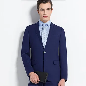 

Blue mens suit wool blended wedding suits tuxedos for men costume homme custom groom best man dress suits 2017 (jacket+pants)