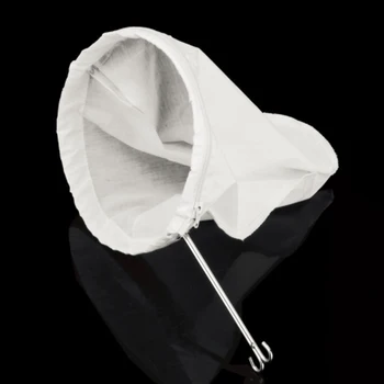 

1set Reusable Cotton Mesh Milk Tea Filter Bag Pulp Juice Jelly Food Nut Milk Filter Net Bag Cloth Bags With Steel Ring