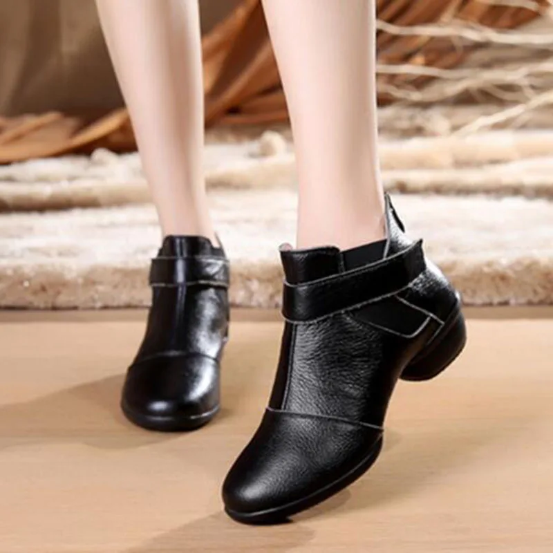 

Spring Autumn Hot Sale Fashion Women Square Dancing Shoes,Genuine Leather Round Toe Platform Soft Bottom Increased Dancing Shoes