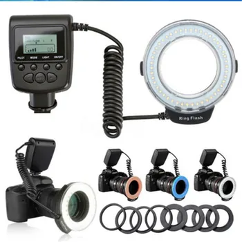 

Tycipy LED Ring Flash Light External Bundle Flash for Nikon Canon Olympus Fujifilm Sony DSLR Cameras with 8 Adapter Ring
