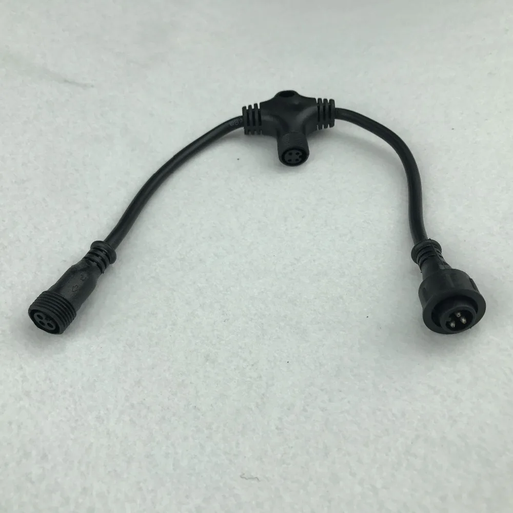 

(3-4-3)3 core T type waterproof splitter(the middle is 4core female );BLACK color;the male connect's diameter;13.5mm