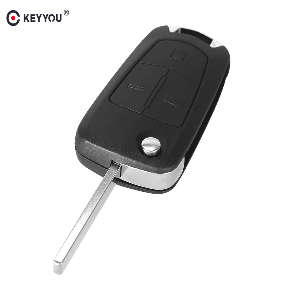 

KEYYOU Flip Key Shell For Opel Vauxhall Astra Zafira Frontera Omega Vectra 2 Buttons Folding Remote Car Key Blank Replace Fob