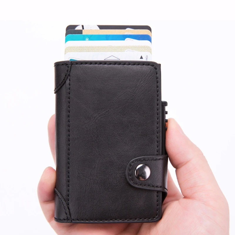 Бизнес RFID Блокировка бумажник для путешествий мужчин и женщин автоматический