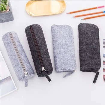 

Korean Stationery Creative Simple Pure Felt Pencil Bag for Male and Female Students Multifunctional Pencil Bag