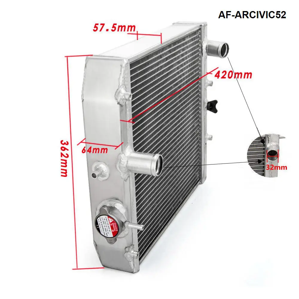 Светильник для гоночных автомобилей алюминиевый радиатор 3 ряда для Honda Civic EK EG DEl Sol ручной 92-00 52 мм сердечник AF-ARCIVIC52