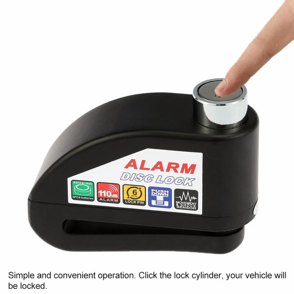 

2018 New Moto Motorcycle Alarm Lock Disc Lock Scooter Bicycle Disc Brake Lock Security Anti-theft Alarm Lock with 3 Keys